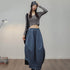 Premium Women's Bud Skirt – Solid Color Lantern Skirt with Irregular Hem & Elastic Back Waist